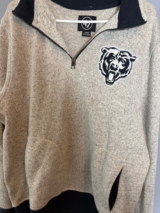 47 Other - Chicago Bears Savage Quarter Zip Sweater Gray Size L